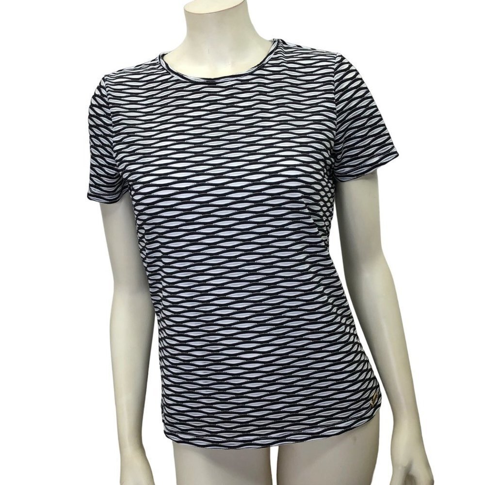 Calvin Klein Short Sleeve Black & White Top Sm